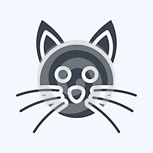 Icon Cat. related to Animal Head symbol. glyph style. simple design editable. simple illustration. cute. education