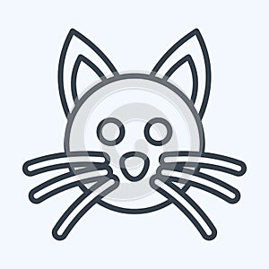 Icon Cat. related to Animal Head symbol. line style. simple design editable. simple illustration. cute. education