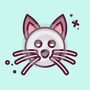 Icon Cat. related to Animal Head symbol. MBE style. simple design editable. simple illustration. cute. education