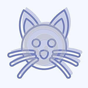 Icon Cat. related to Animal Head symbol. two tone style. simple design editable. simple illustration. cute. education