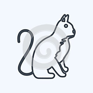 Icon Cat. suitable for animal symbol. line style. simple design editable. design template vector. simple symbol illustration