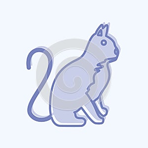 Icon Cat. suitable for animal symbol. two tone style. simple design editable. design template vector. simple symbol illustration