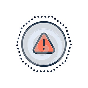 Color illustration icon for Caution, alert and danger