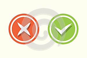 accept and reject icon modern simple design vector