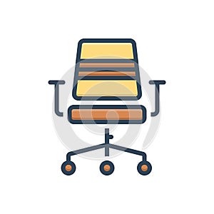 Color illustration icon for Chair, dado and armchair photo