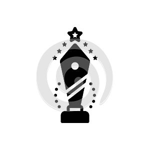Black solid icon for Champion, winner and victory photo