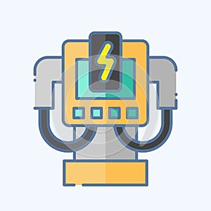 Icon Charging System. related to Car Maintenance symbol. doodle style. simple design editable. simple illustration