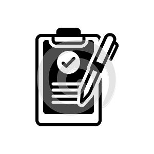 Black solid icon for Check, task and edit