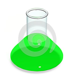 Icon of chemical flask - 3D illustration