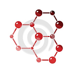 Icon of chemistry hexa connection of atoms