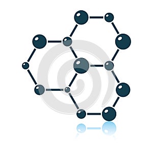 Icon of chemistry hexa connection of atoms