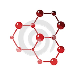 Icon of chemistry hexa connection of atoms photo