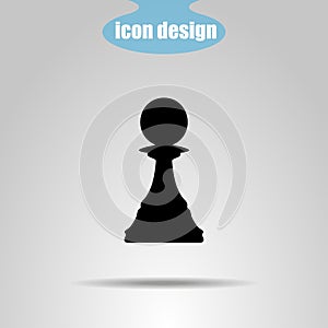 Icon chess piece on a gray background. Vector illustration. Pawn