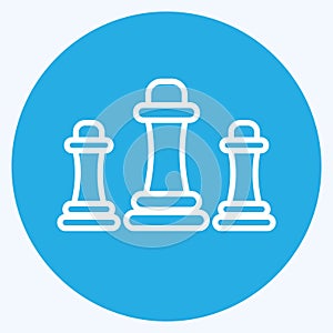 Icon Chess. suitable for education symbol. blue eyes style. simple design editable. design template vector. simple illustration