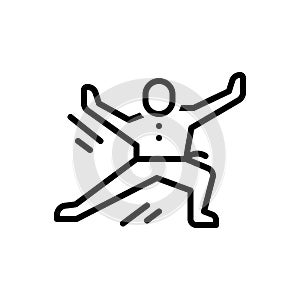 Black line icon for Chi, tai chi and kungfu