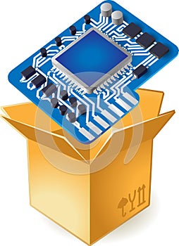 Icon of chipset in box