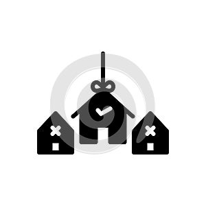 Black solid icon for Choice, preference and decision