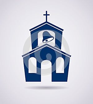 vector icon of church building