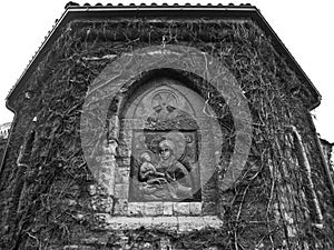 Icon on a church wall at Kalemegdan fortress in Belgrade