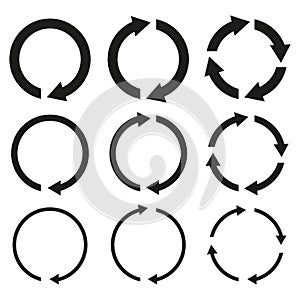 Icon with circular arrows. Vector infographic. Icon set. Vector illustration.