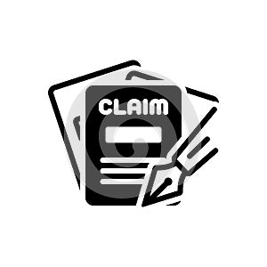 Black solid icon for Claims, money and insurance photo