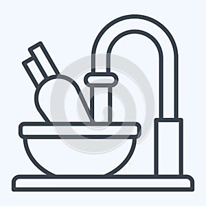 Icon Cleaning. related to Cooking symbol. line style. simple design editable. simple illustration