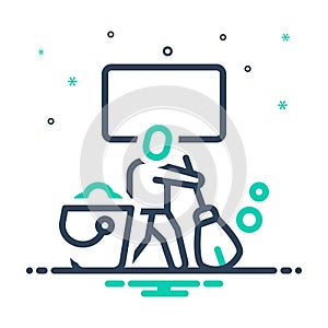 Mix icon for Cleaning, swabber and staff