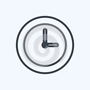Icon Clock. suitable for party symbol. line style. simple design editable. design template vector. simple symbol illustration