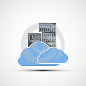 Icon cloud computing. Server for datacenter.
