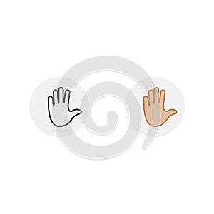 Icon for clubhouse app. Raise hand for chatting. Palm of hand icons. Vector