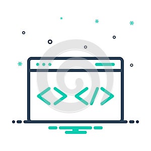 Mix icon for Code, computer and digital