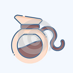 Icon Coffee Pot. related to Coffee symbol. doodle style. simple design editable. simple illustration