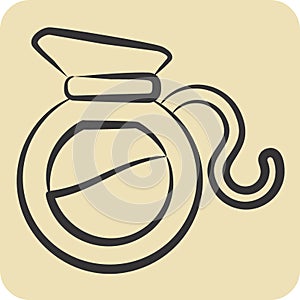 Icon Coffee Pot. related to Coffee symbol. hand drawn style. simple design editable. simple illustration