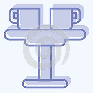 Icon Coffee Table. related to Coffee symbol. two tone style. simple design editable. simple illustration