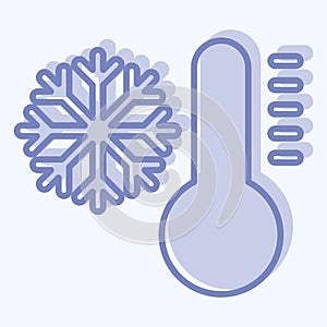 Icon Cold. related to Air Conditioning symbol. two tone style. simple design editable. simple illustration