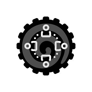 Black solid icon for Collaboration, copartnership and alliance