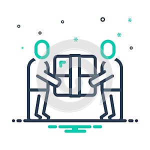 Mix icon for Collaboration, copartnership and teamwork