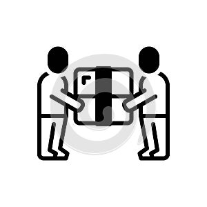 Black solid icon for Collaboration, copartnership and teamwork