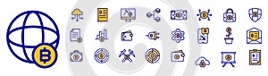 Icon Collection Cryptocurrency system include cloud security mining etc.