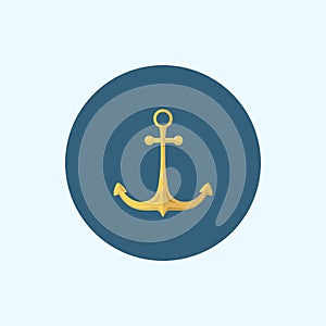 Icon with colored anchor, vector illustration