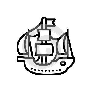 Black line icon for Columbus, christopher and flyer