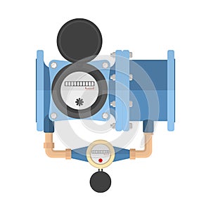 Icon combined water meter. Vector illustration on white background.