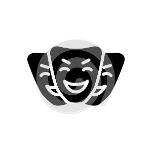 Black solid icon for Comedy, entertainment and mask