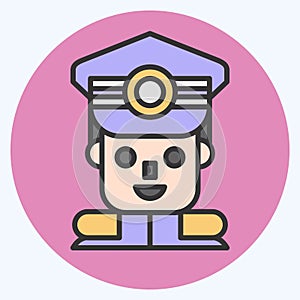 Icon Commandant. related to Military symbol. color mate style. simple design editable. simple illustration