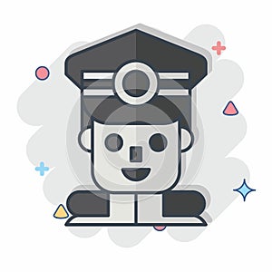 Icon Commandant. related to Military symbol. comic style. simple design editable. simple illustration