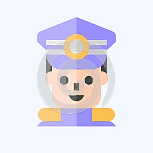 Icon Commandant. related to Military symbol. flat style. simple design editable. simple illustration