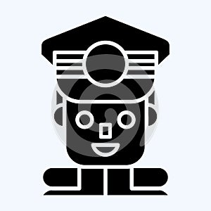 Icon Commandant. related to Military symbol. glyph style. simple design editable. simple illustration