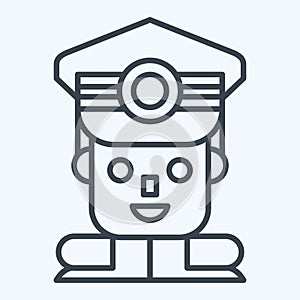 Icon Commandant. related to Military symbol. line style. simple design editable. simple illustration