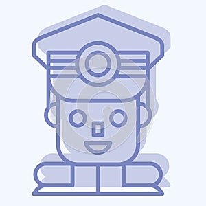 Icon Commandant. related to Military symbol. two tone style. simple design editable. simple illustration