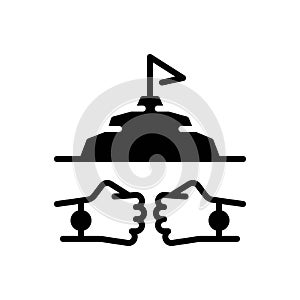 Black solid icon for Competition, contest and flag